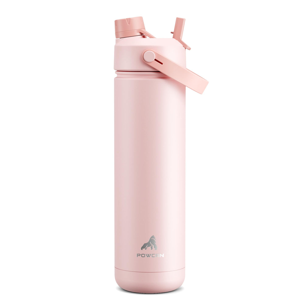 POWCAN 26 oz Insulated Water Bottle with 2-in-1 Lid, Cotton Candy