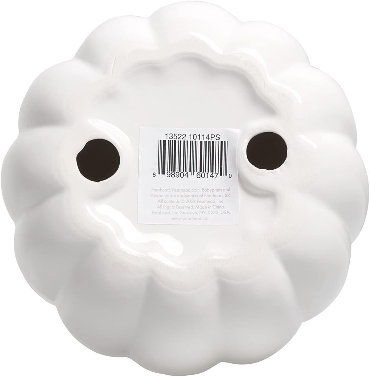 Pearhead White Ceramic Pumpkin, Small