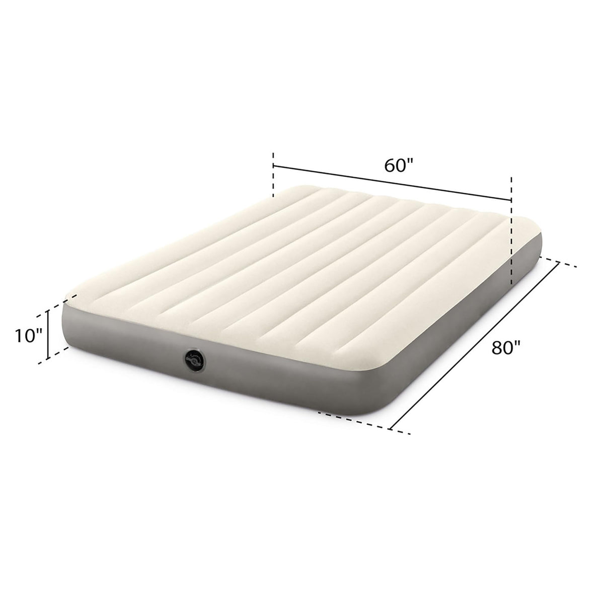 INTEX 64103E Dura-Beam Single-High Air Mattress, Queen, 10"