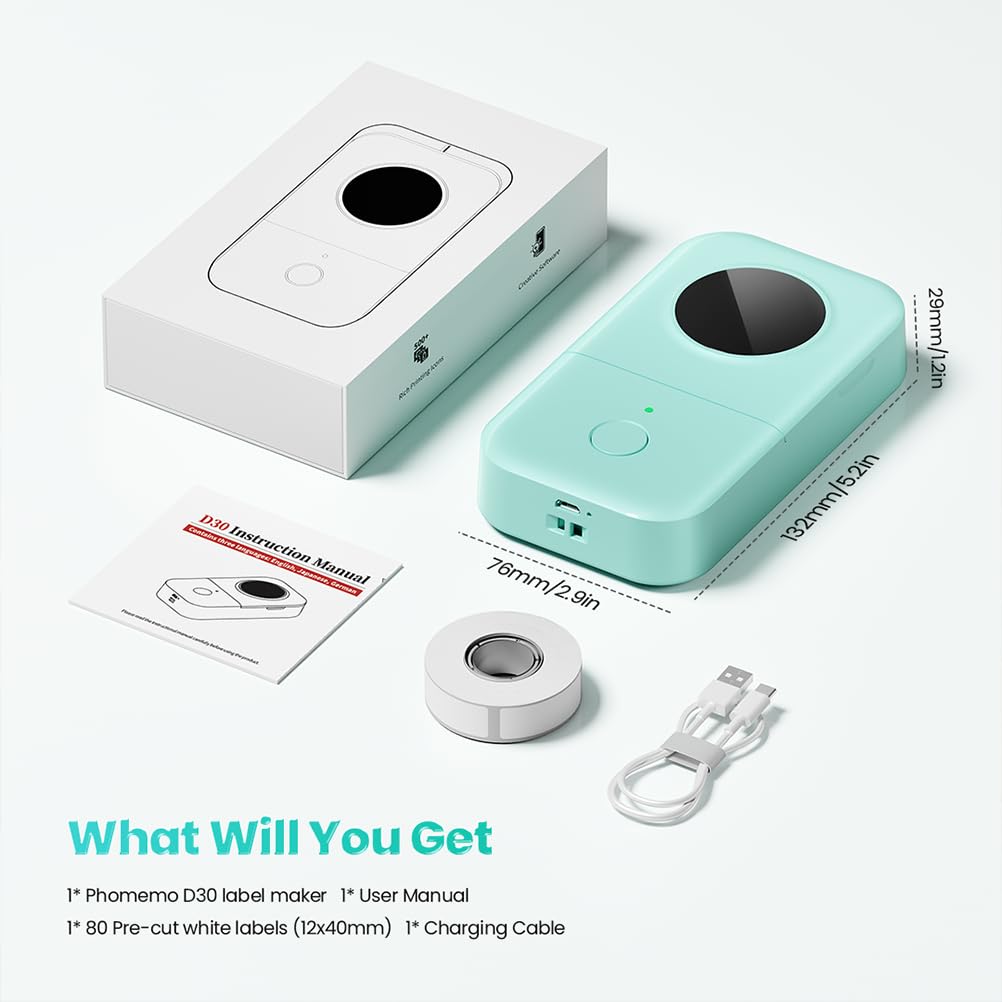 Phomemo D30 Portable Bluetooth Label Maker with Tape