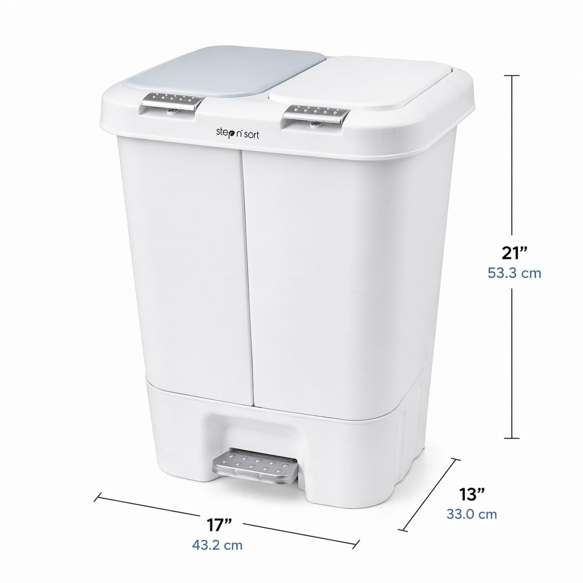 Step N' Sort 40 L Dual Compartment Recycling Bin, 2 x 20 L