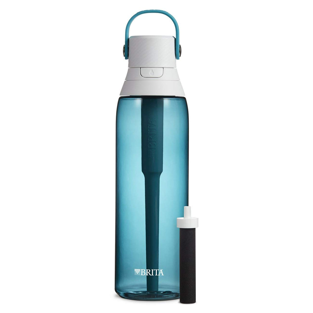 Brita Filtering Water Bottle with Straw, 26 oz, Sea Glass