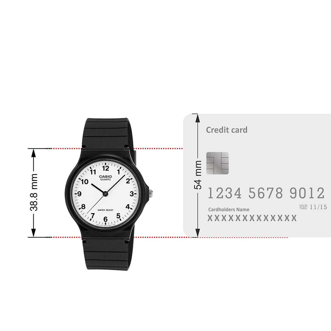 Casio Men's Quartz Resin Casual Watch, Black, MQ24-7B