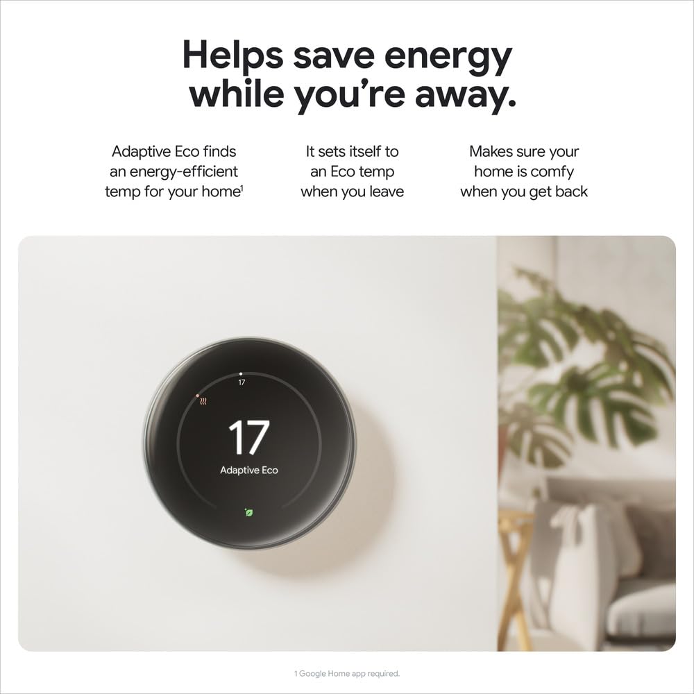 Google Nest Learning Thermostat 4th Gen With Temp Sensor, Silver