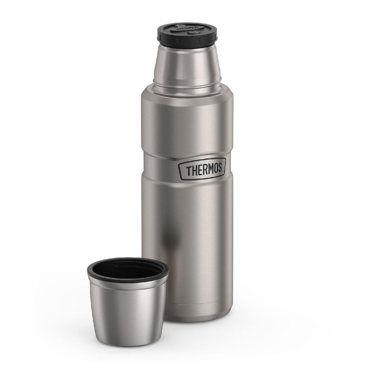 Thermos Stainless King Beverage Bottle, Matte Steel, 16 oz