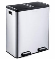 Step N' Sort Dual Trash and Recycling Bin, 18.5 Gallon, Silver