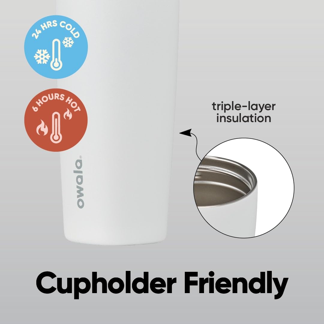 Owala SmoothSip Slider Insulated Coffee Tumbler, 20 oz, Sugar High
