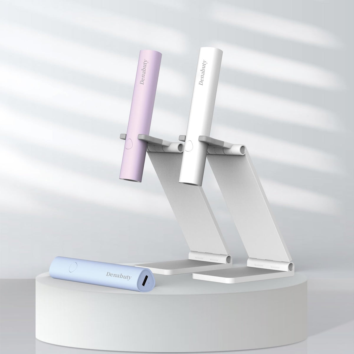 Denabuty Mini UV LED Nail Lamp with Stand, Rechargeable, Violet