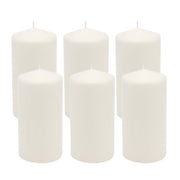 Stonebriar Unscented White Tall Pillar Candles, 3" x 6", 6 Count