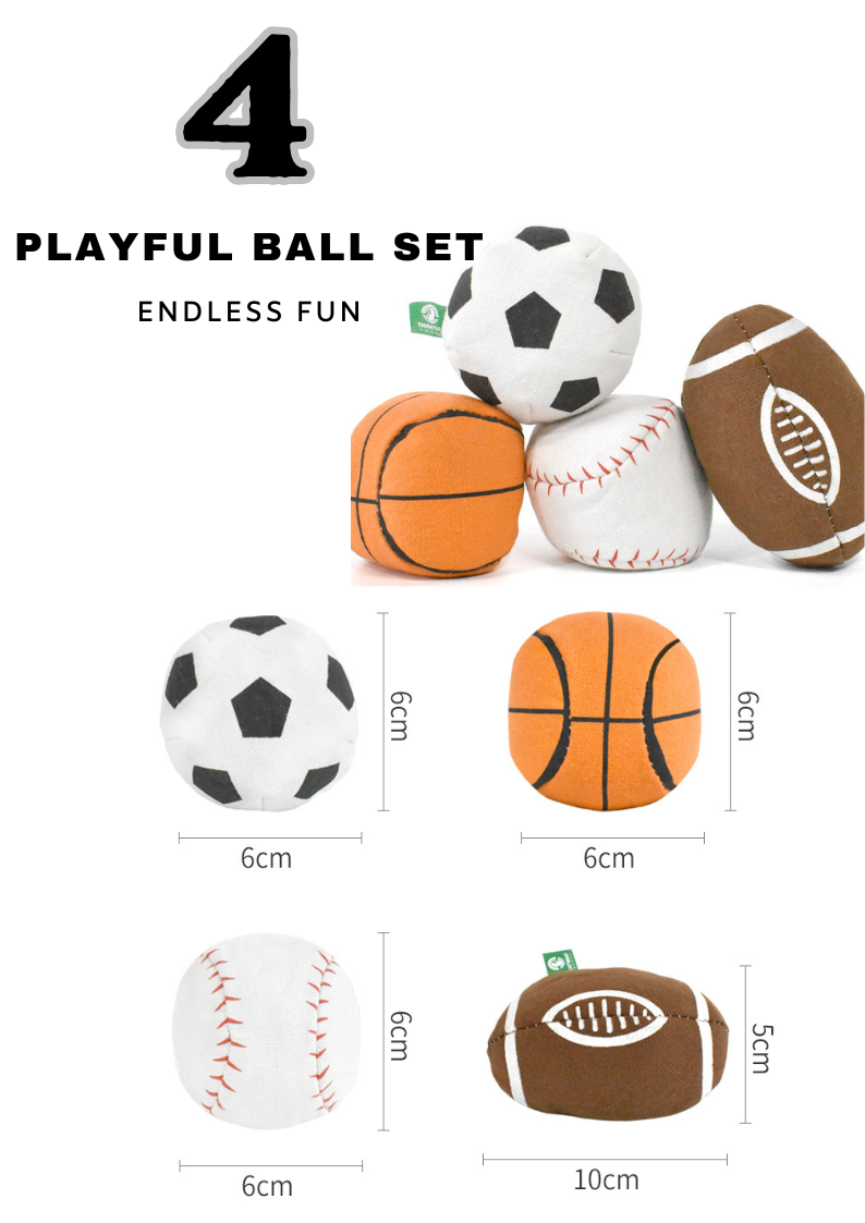 100% Silvervine/Catnip Filled Sport Ball Set - 4-Pack