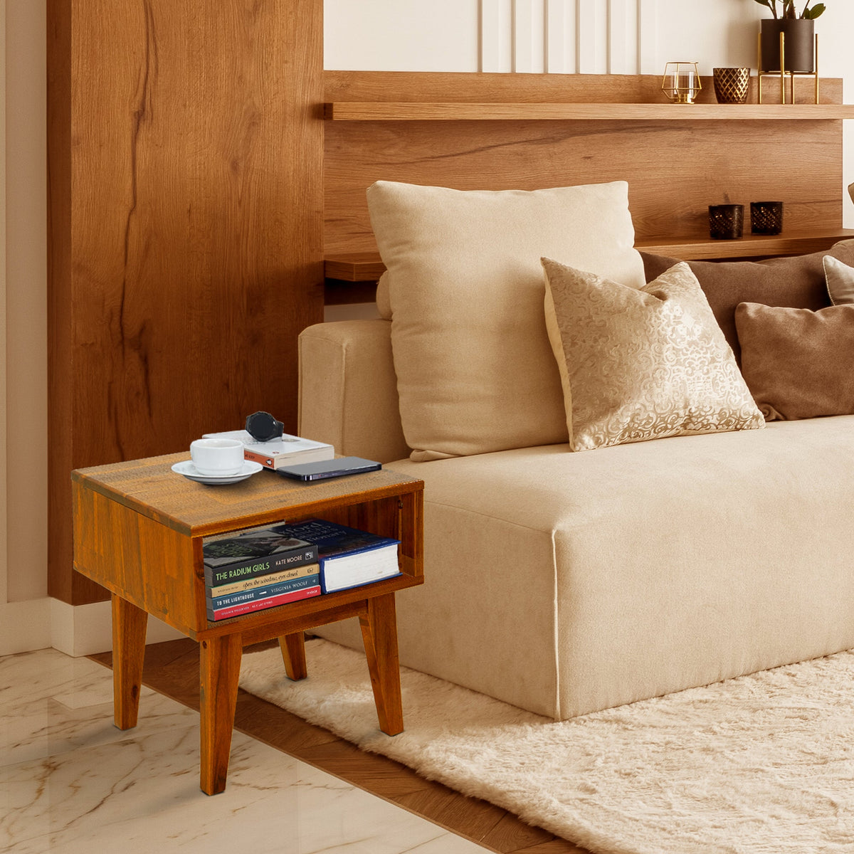 Serena Solid Acacia Wood Nightstand