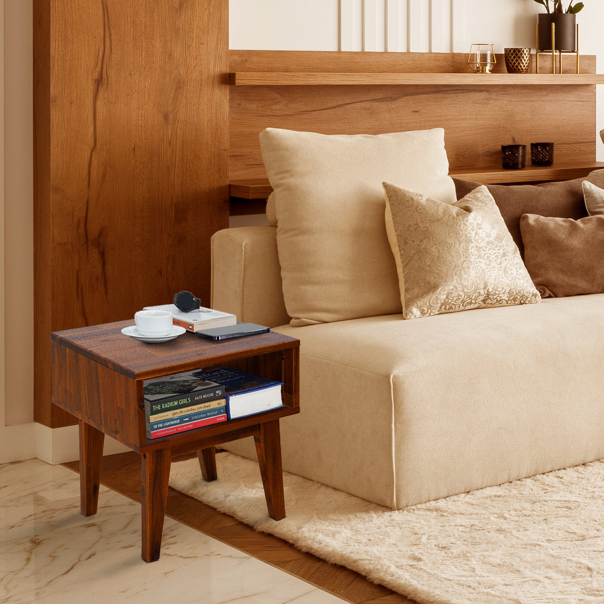 Serena Solid Acacia Wood Nightstand