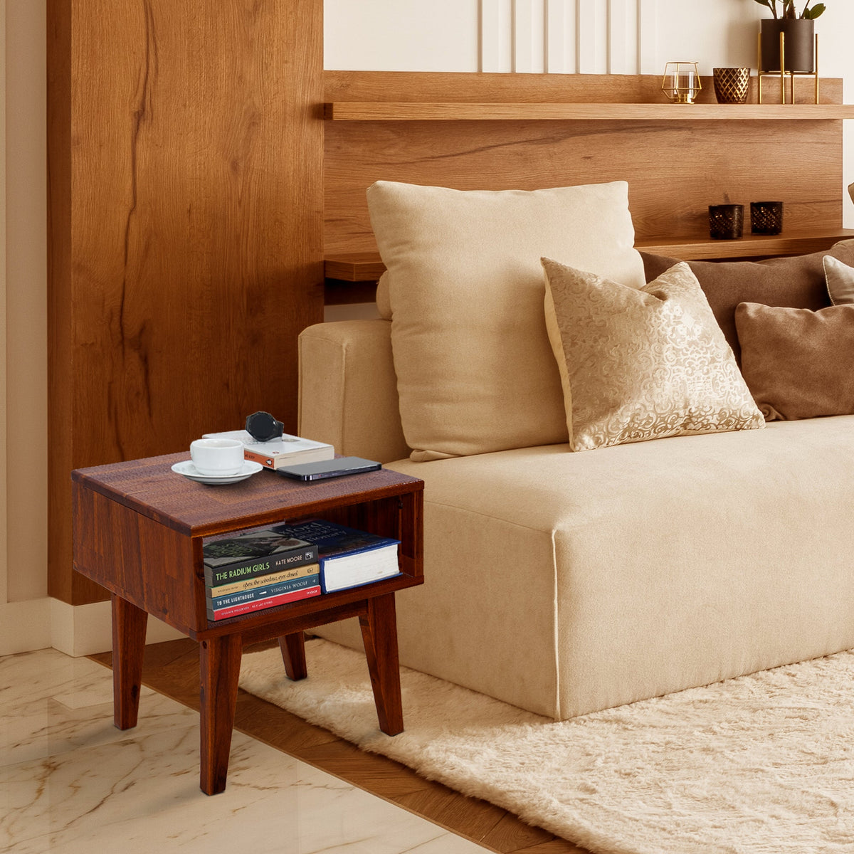 Serena Solid Acacia Wood Nightstand