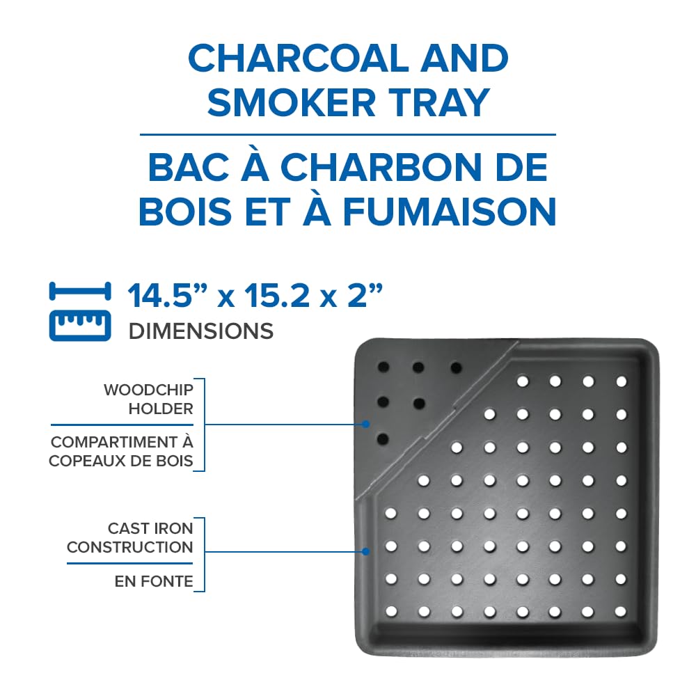 Napoleon Cast Iron Charcoal & Smoker Tray BBQ Accessory, 67732