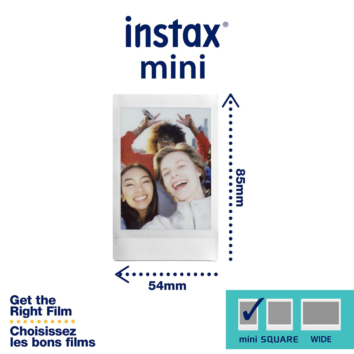 Fujifilm Instax Mini Instant Film Twin Pack, White, 20 Exposures