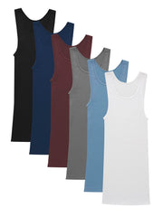 Hanes Men's Ribbed Tank Undershirt, 6-Pack, Assorted, Medium