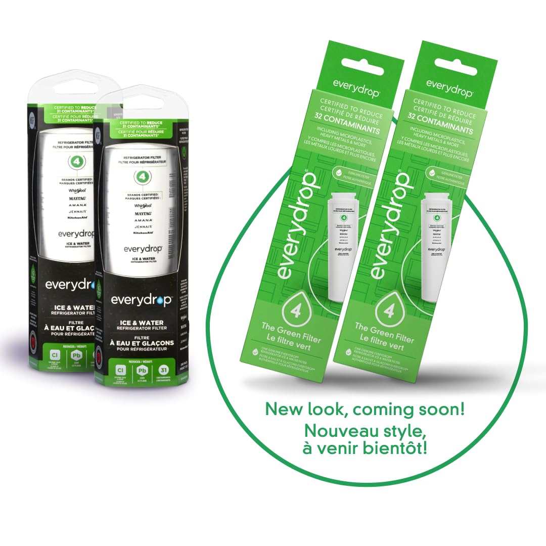 EveryDrop Refrigerator Water Filter 4, EDR4RXD1B, 2 Pack