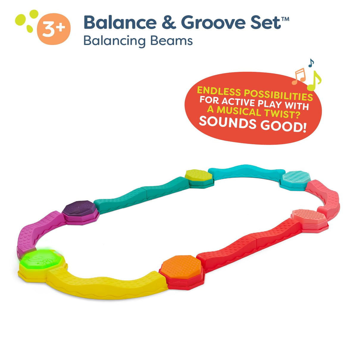 B. toys Balance Beam Set, Musical Wavy Beams, Summer