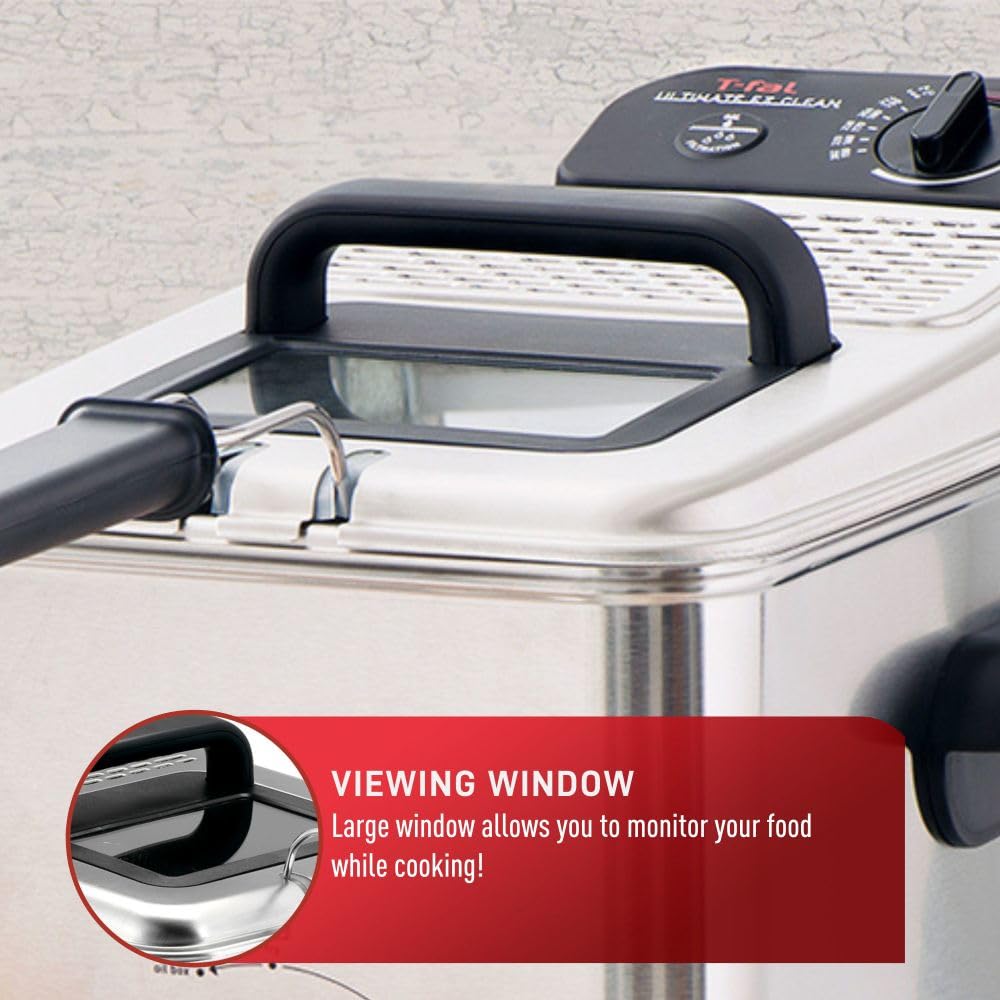 T-fal Deep Fryer with Oil Filtration, 3.5 L, 1700 W, Stainless Steel