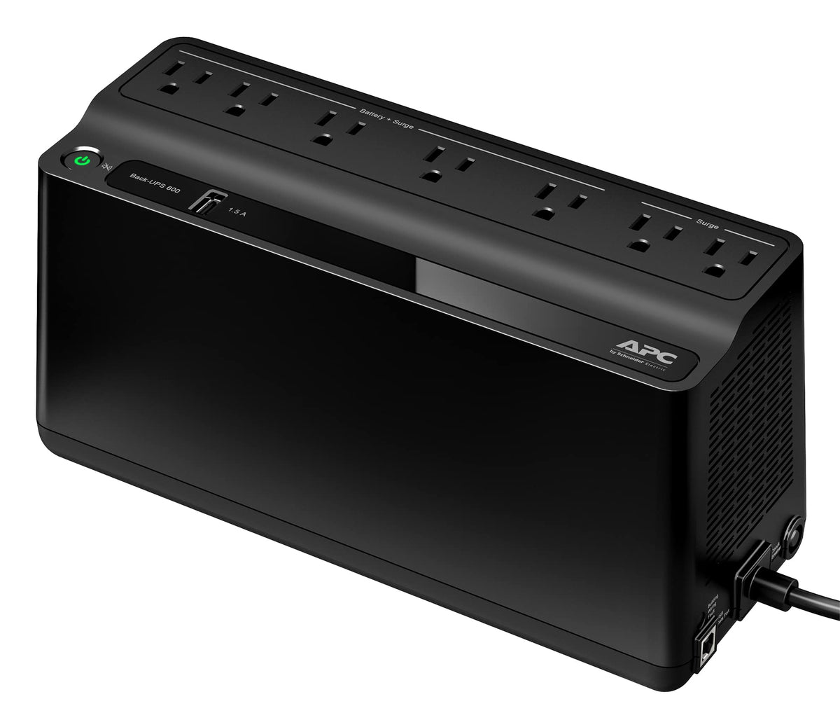 APC Back-UPS BE600M1 Battery Backup and Surge Protector, 600VA