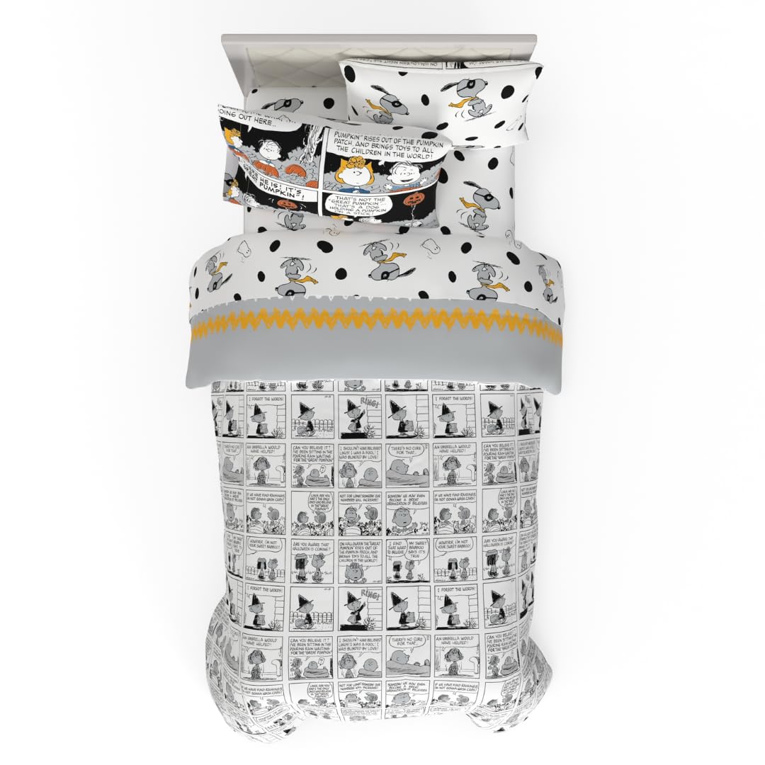 Franco Peanuts Snoopy Halloween Bedding Set, Twin, 4 Piece