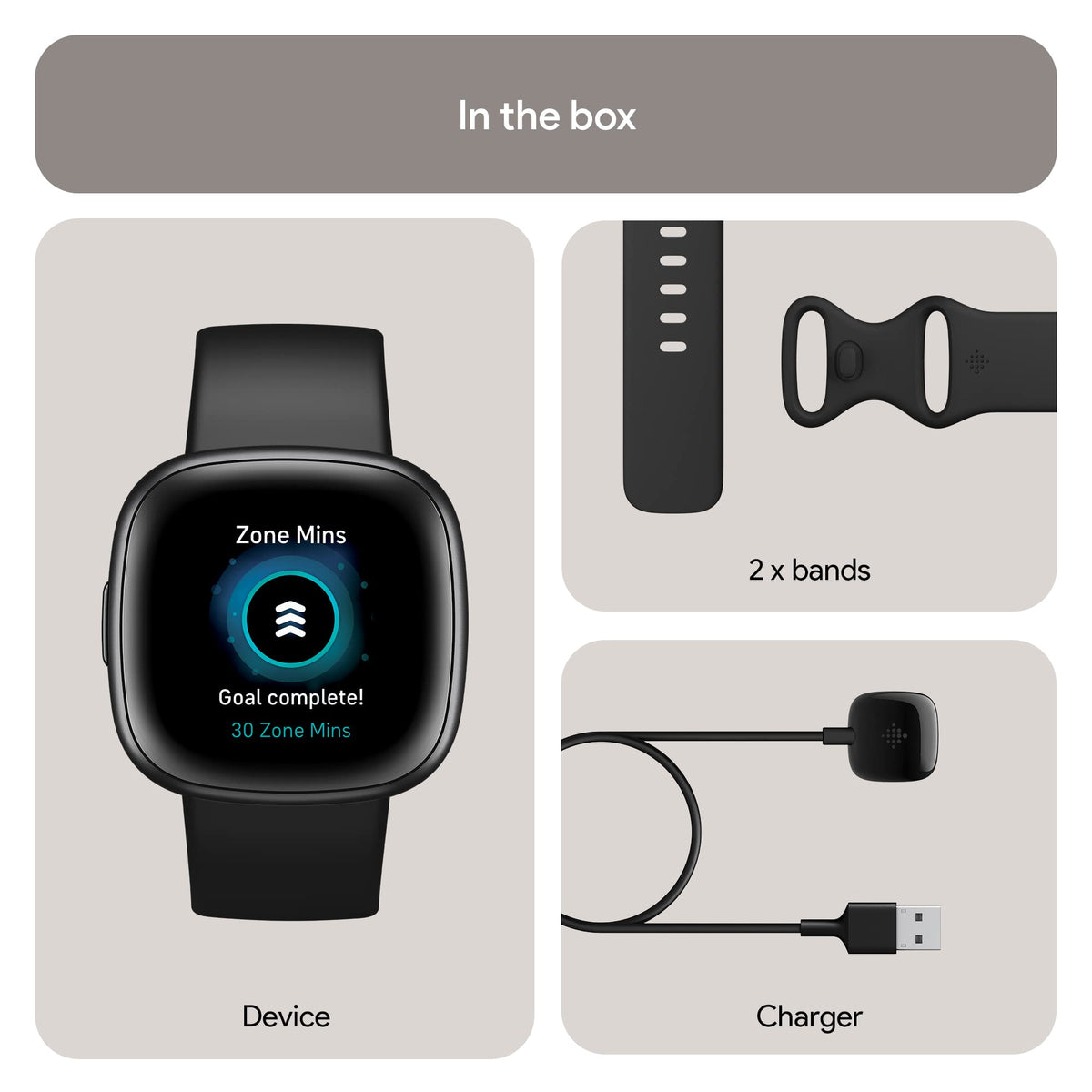 Google Fitbit Versa 4 Fitness Smartwatch, Black/Graphite