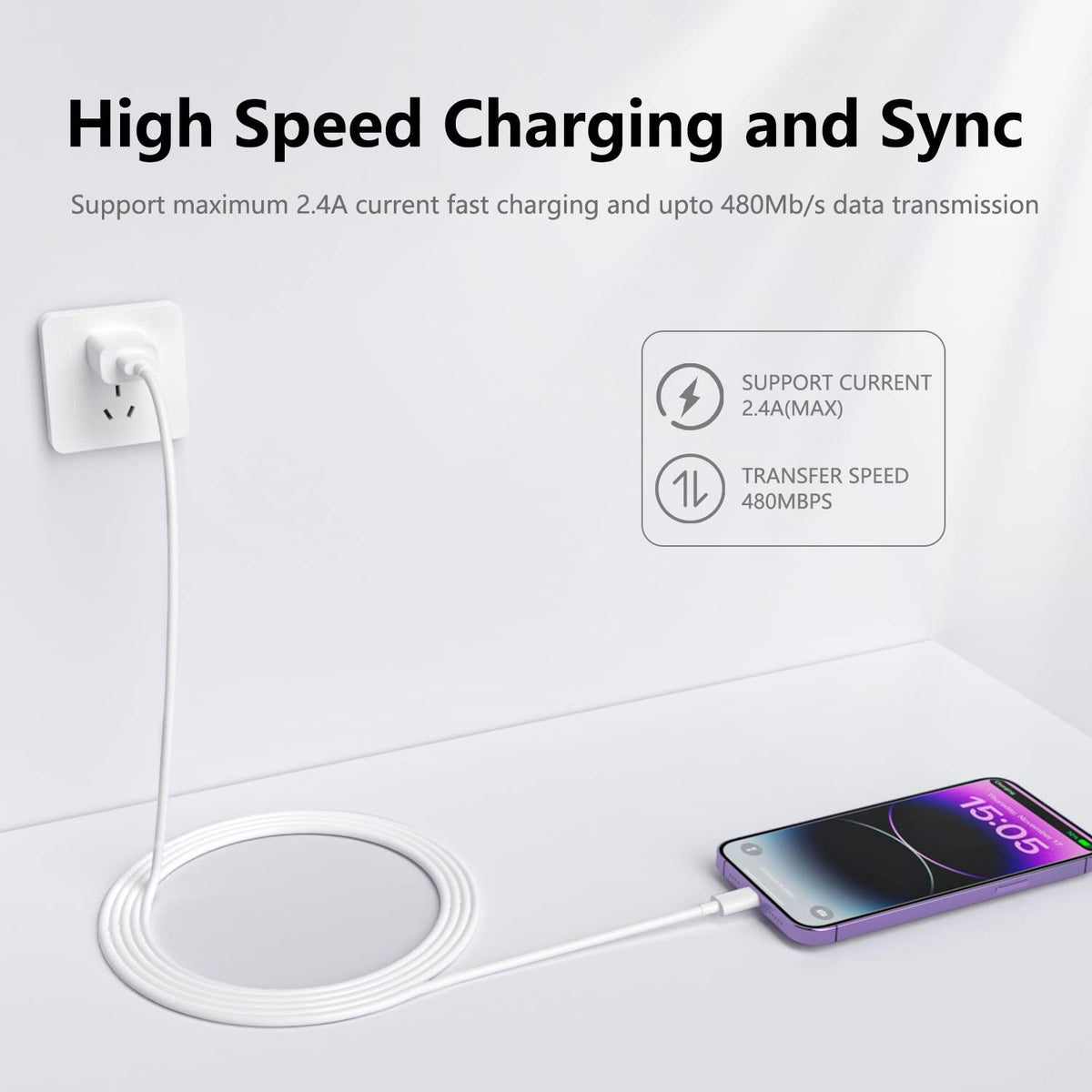 iPhone Lightning Cable, 6FT, 4 Pack