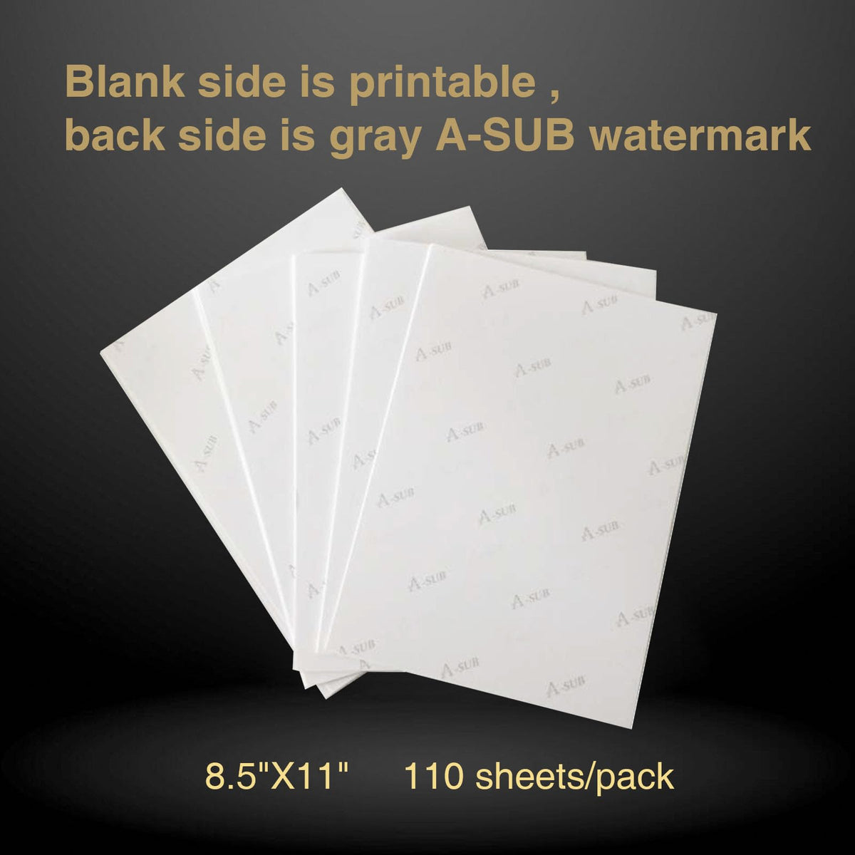 A-SUB Sublimation Paper, 8.5" x 11", 125 g (110 Sheets)
