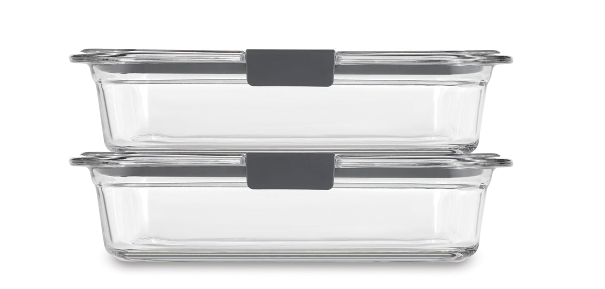 Rubbermaid Brilliance Glass Storage Containers, 8 Cup, 2-Pack