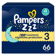 Pampers ZZZ Overnight Diapers, Size 3, 66 Count