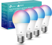 Kasa Smart WiFi Colour Changing Light Bulbs, A19, 4-Pack (KL125P4)