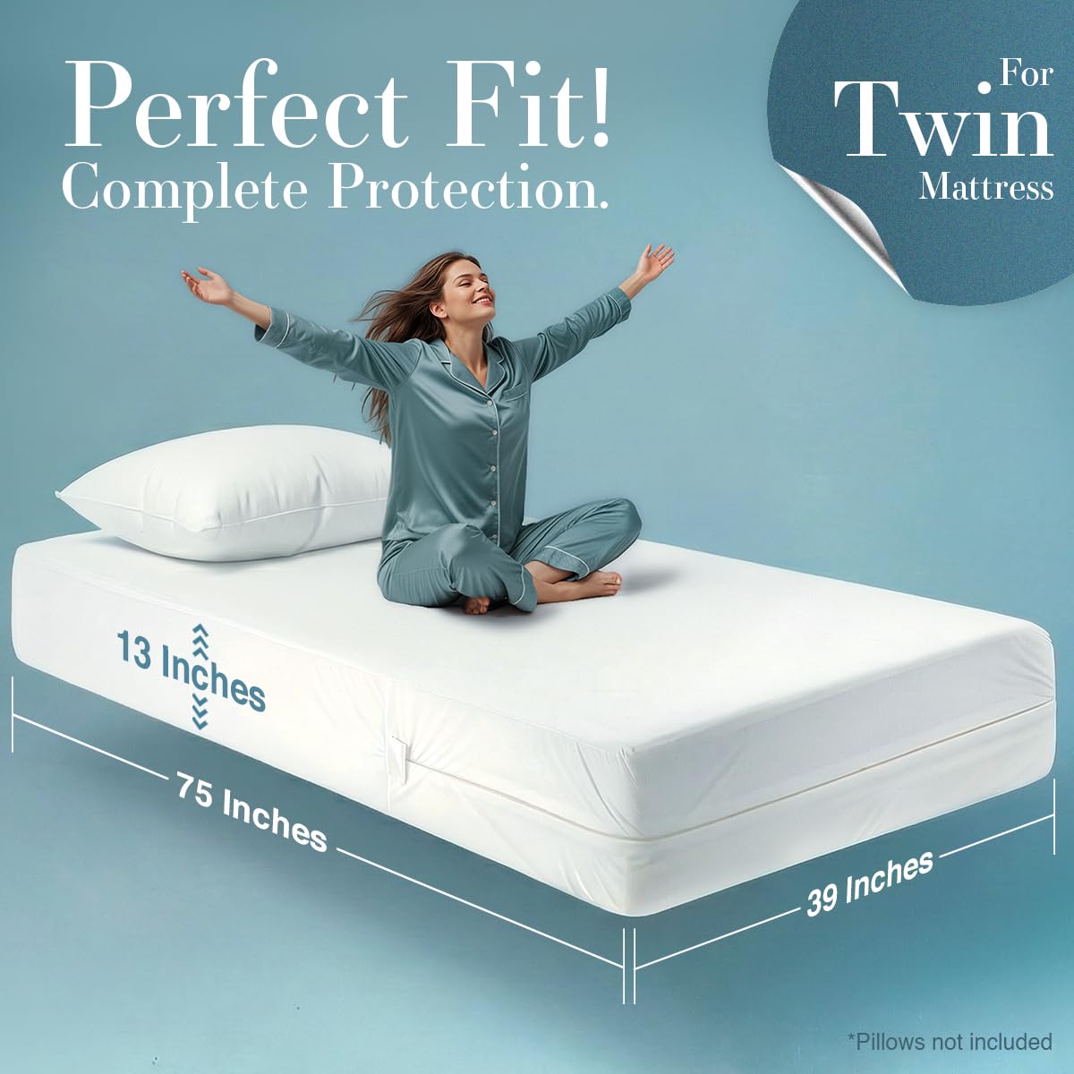 Utopia Bedding Zippered Waterproof Mattress Encasement, Twin, 2 Pack