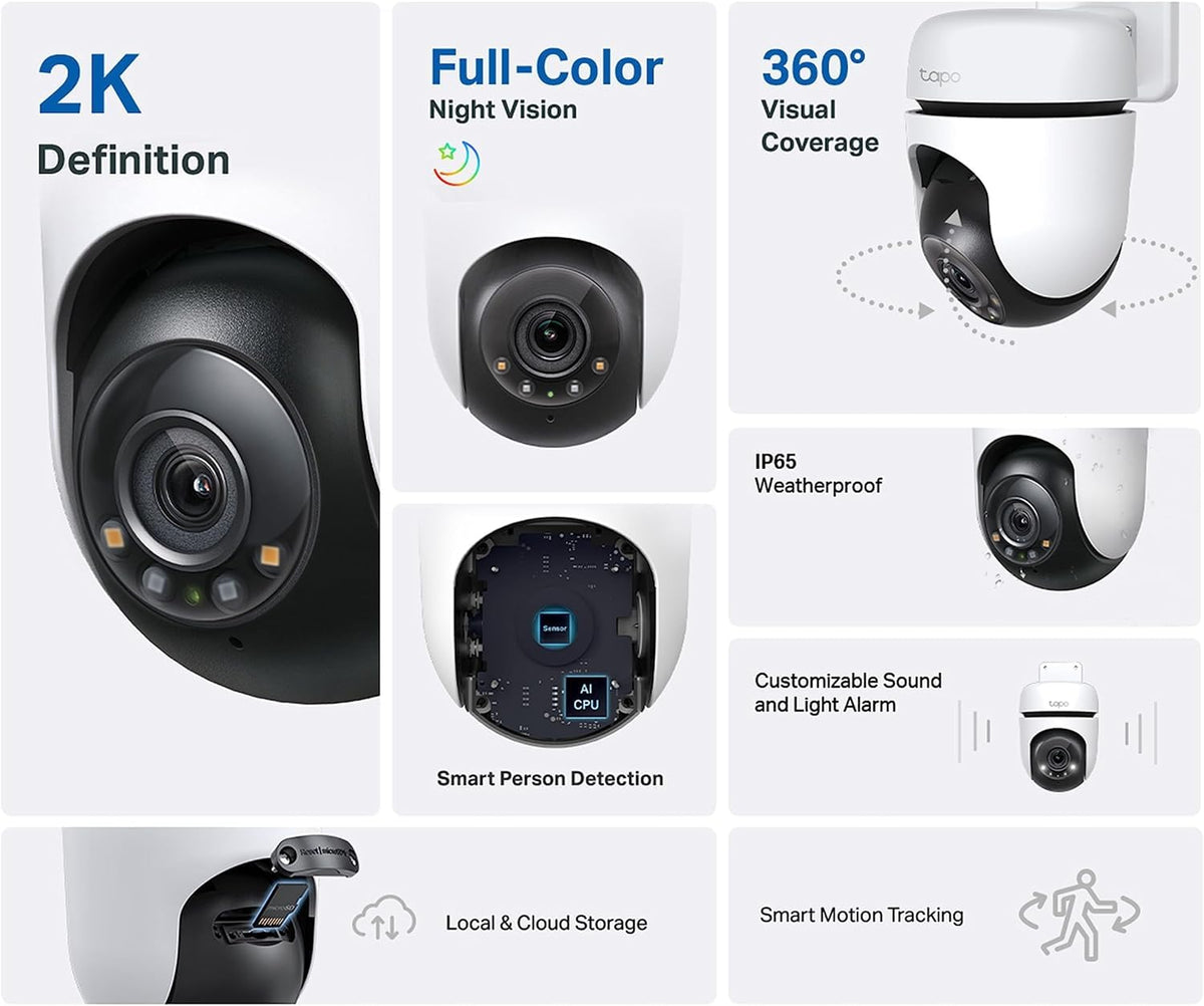 Tapo C510W 2K Pan/Tilt Outdoor Wired Security Camera