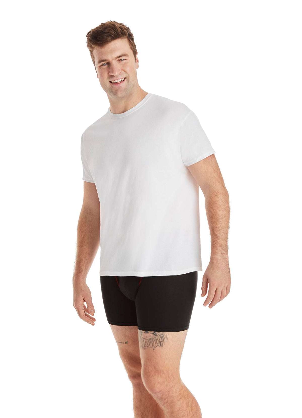 Hanes Men's ComfortSoft Crewneck Undershirts, 4 Pack, White, Small