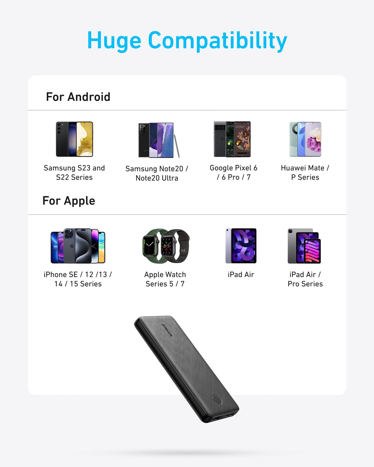 Anker PowerCore 10K Power Bank, 10,000mAh, Black