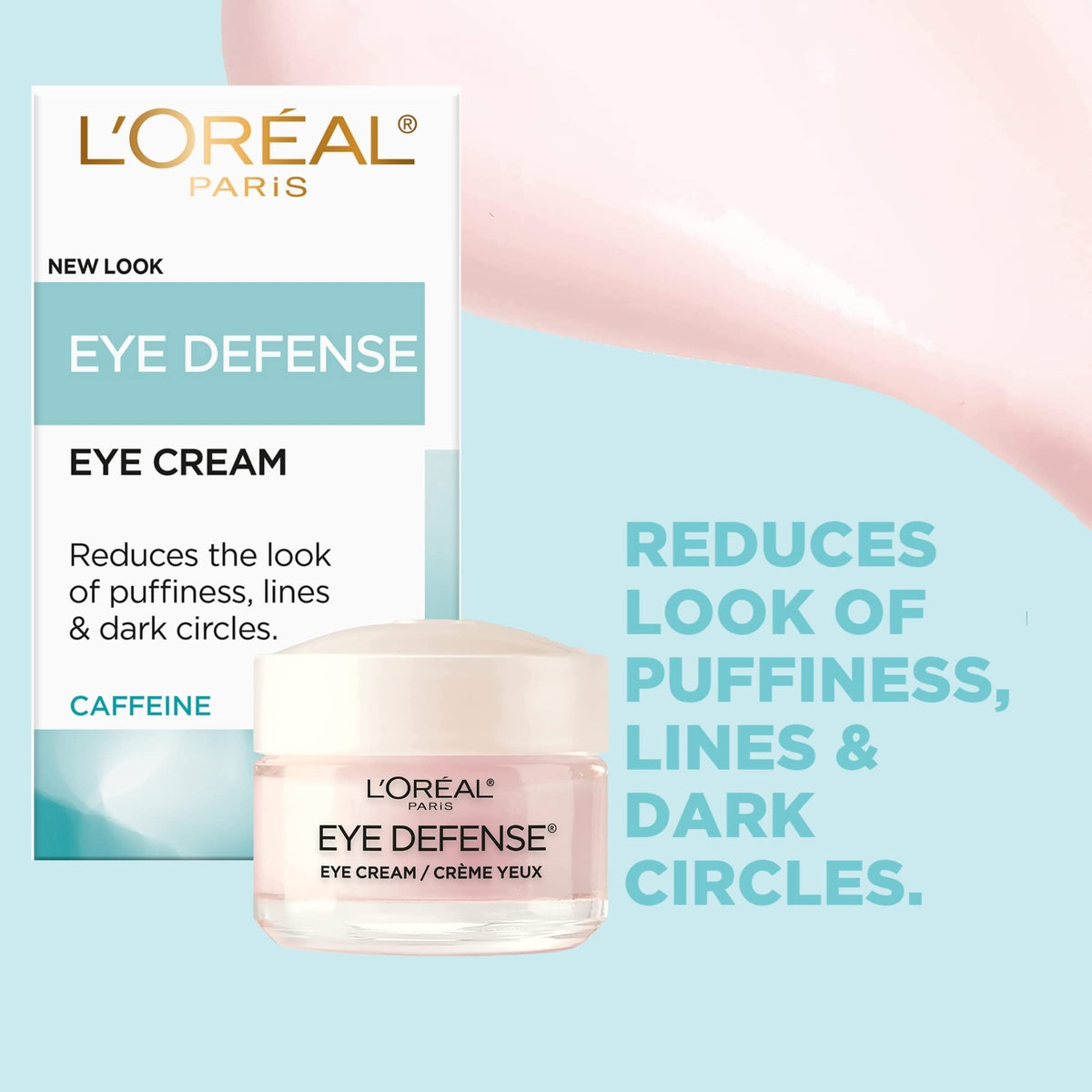 L'Oréal Paris Caffeine Eye Cream with Hyaluronic Acid, 15 ml