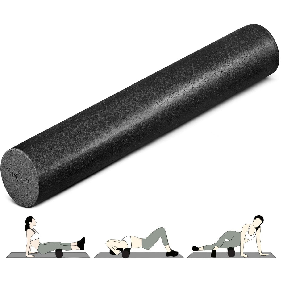 Yes4All EPP Extra Firm High-Density Foam Roller, 36 Inch, Black