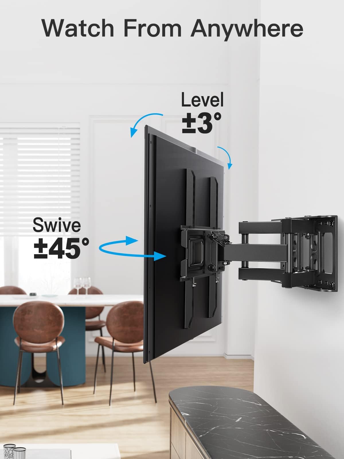 Pipishell Full Motion TV Wall Mount for 26-74 in TVs, 99 lb