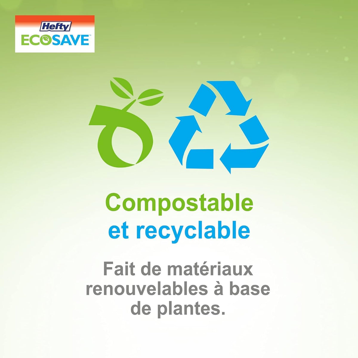 Hefty Ecosave Compostable Paper Plates, 10 Inch, 80 Count