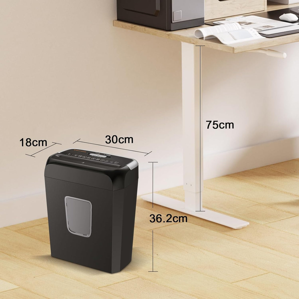 Bonsaii C237-B 6-Sheet Crosscut Paper Shredder, 3.4 Gal