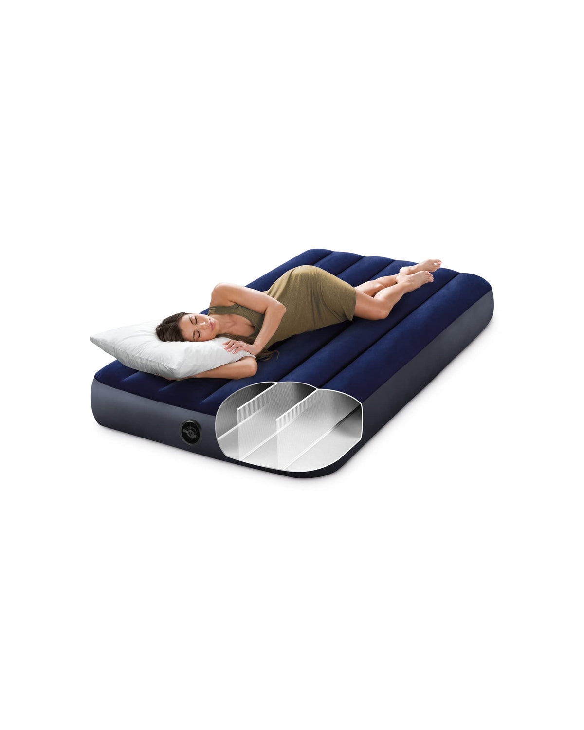 INTEX 64757E Dura-Beam Downy Air Mattress, Twin, 10"