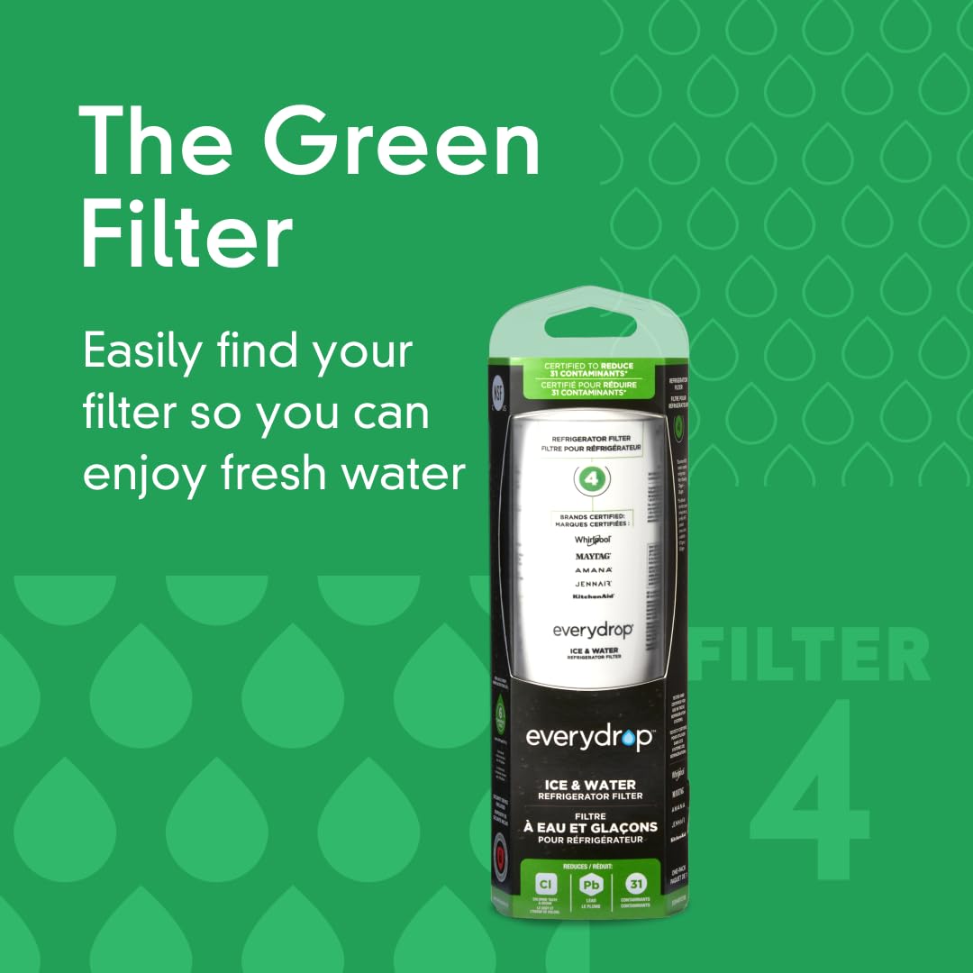 EveryDrop Refrigerator Water Filter 4, EDR4RXD1B, 2 Pack