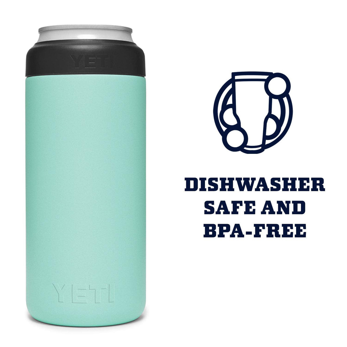 YETI Rambler Slim Colster Can Insulator, Seafoam