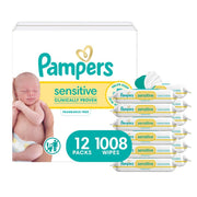 Pampers Sensitive Baby Wipes, 12 Pop-Top Packs, 1,008 Count