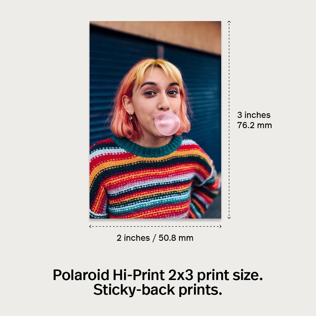 Polaroid Hi-Print 2x3 Photo Paper Cartridge, 20 Photos, 6355