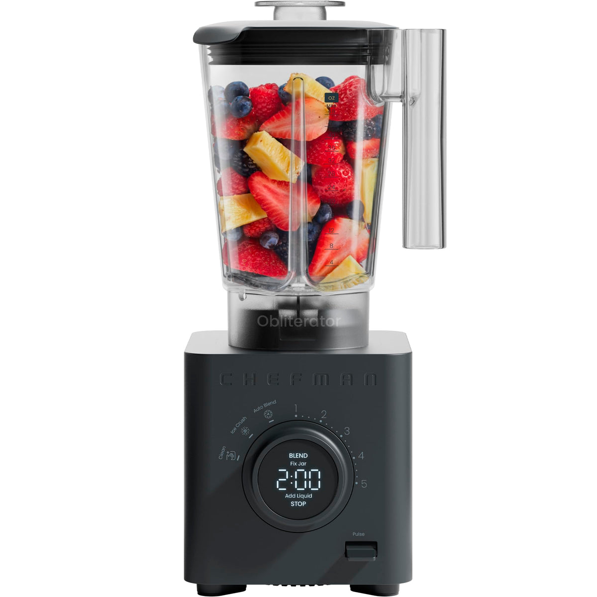 Chefman Obliterator Countertop Blender, 48 oz, 1380W, Midnight