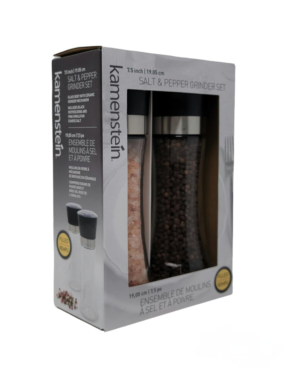 Kamenstein Salt and Pepper Grinder Set, 7.5inch