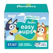 Pampers Easy Ups Bluey Training Pants, Size 7 (5T-6T), 70 Count