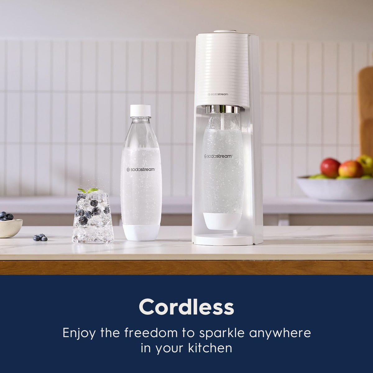 SodaStream Terra Sparkling Water Maker Bundle, White, with CO2