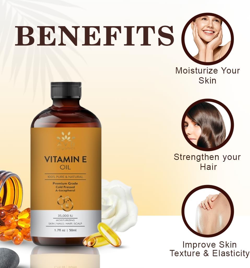 AVD Organics Pure Vitamin E Oil, 35,000 IU, 50 ml